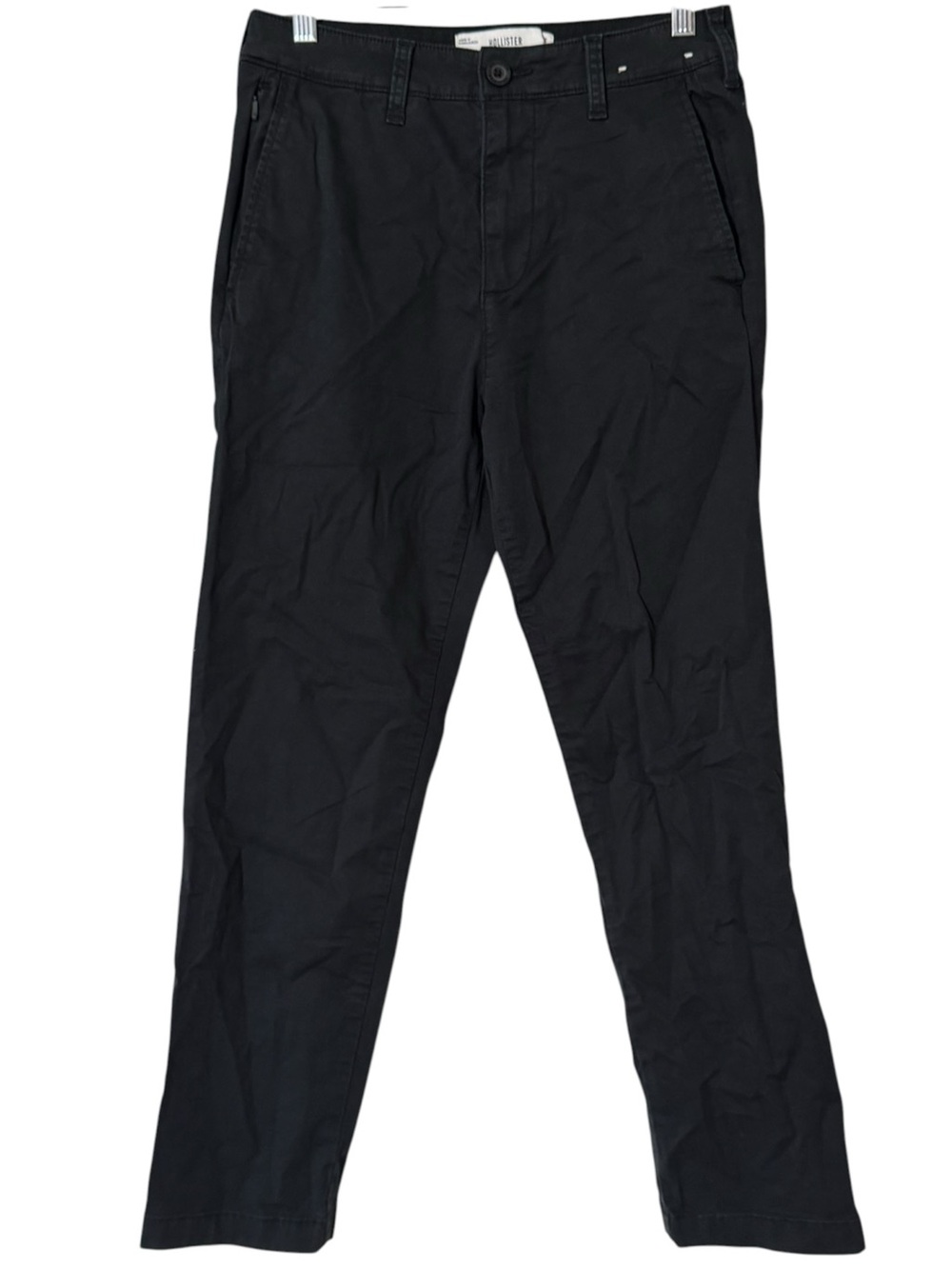 Hollister Slim Straight Men Pants Size 28x30 Black Cotton Blend Everyday